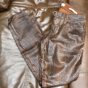 Guess Tailored Power Skinny snake skin pants.